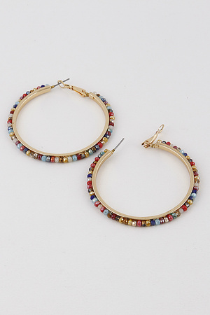 Beaded Multicolor Hoop Earrings 9ECB9