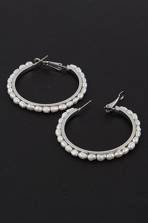 Pearl Lined Hoop Earrings 9ECB9