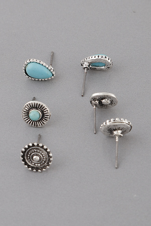 Vintage Stone Earrings Set