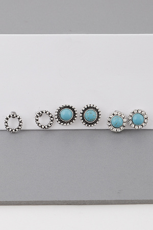 Vintage Round Earrings Set