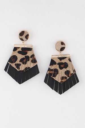 Fringed Animal Print Earrings