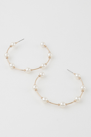 Pearled Hoop Earrings