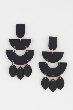 Solid Abstract Shape Drop Earrings