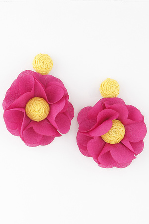 Handmade Paper Flower Shape Earrings