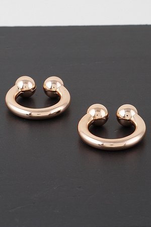 Horn Bolt Hoop Earrings