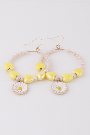 Open Beaded Flower Earrings