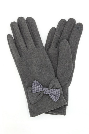 Houndstooth Bow Smart Gloves