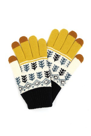 Aztec Pattern Knit Smart Gloves