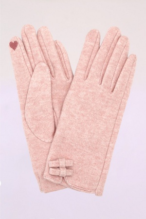 Two Mini Bows Soft Smart Touch Gloves