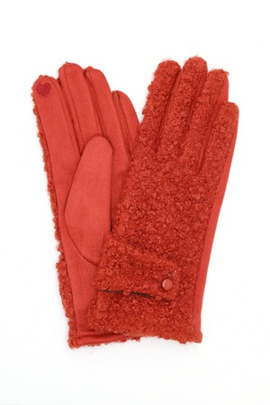 New Teddy Sherpa Buttons Smart Touch Gloves