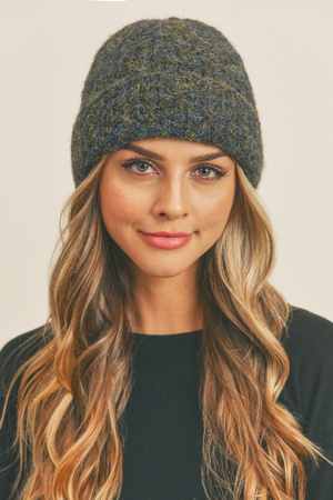 Fuzzy Mixed Color Knit Beanie