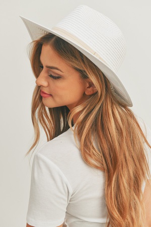 SEQUIN LETTER SUN PLEASE PANAMA HAT