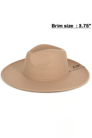 3.75" BRIM SOLID PANAMA HAT. ONE SIZE.