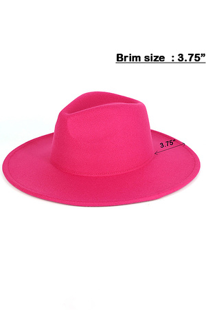 3.75" BRIM SOLID PANAMA HAT. ONE SIZE.