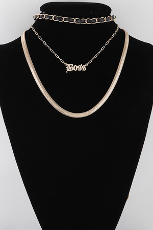 Multi Layered Boss Statement Necklace