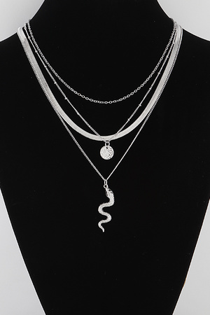 Multi Layered Snake Pendant Necklace