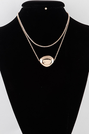 Double Shiny Plate Necklace