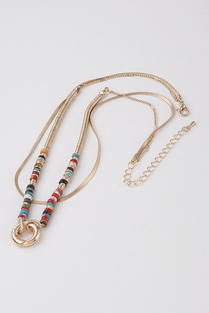 Stone N Circle Pendant Necklace