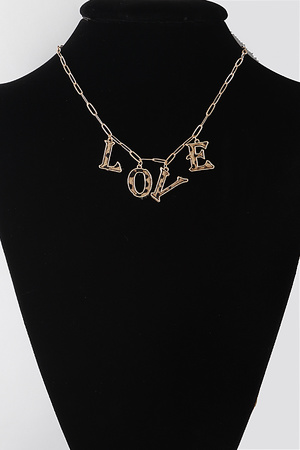 Animal Print LOVE Chain Necklace