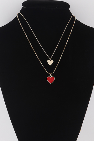 Twin Hearts  Pendant  Necklace