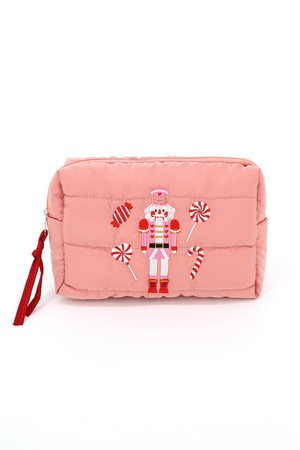 Candy Nutcracker Quilted Puffer Pouch