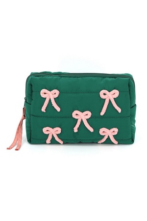 Pink Bows Quilted Puffer Pouch