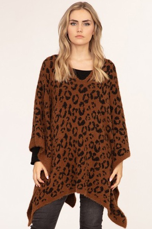 Leopard Print Poncho
