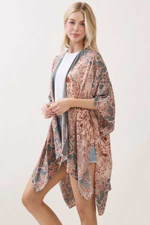 Bohemian Floral Paisley Print Kimono