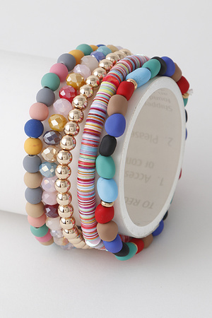 Multi Bead N Crystal Bracelet