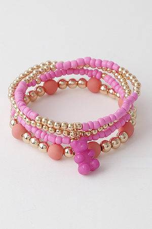 Multi Gummy Bear Charm Bracelet