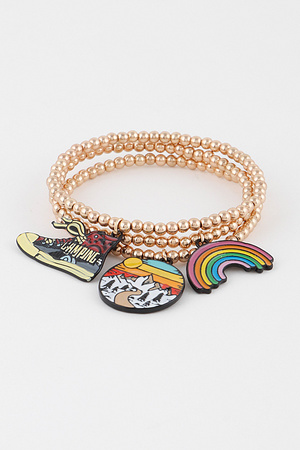 Beaded Travel Charm Bracelet