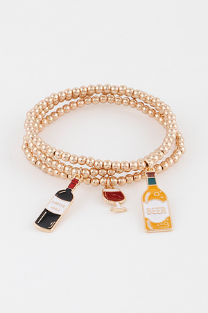 Beaded Alcohol Charm Bracelet