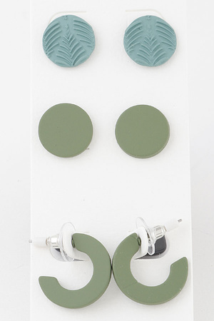 Two Toned Nature Earrings Set