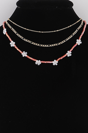 Multi Flower Charms Necklace