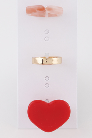 Heart N Stone Rings Set