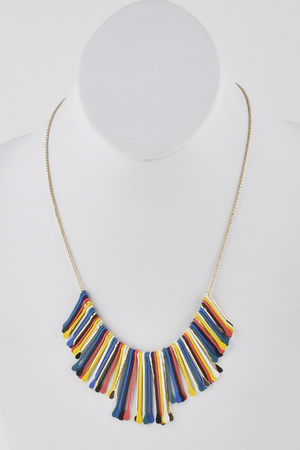 Multicolored Bar arranged Necklace 9JBA1