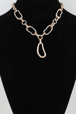 Abstract Loop Chain Drop Necklace