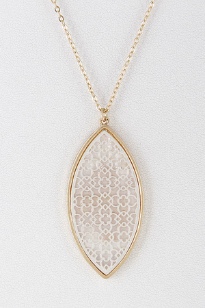Teardrop Pendant Long Necklace 8BBD6