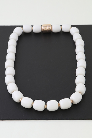 Marble Stone Tube Beaded Necklace