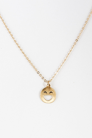 Happy Smiley Face Pendant Necklace 5EAB3