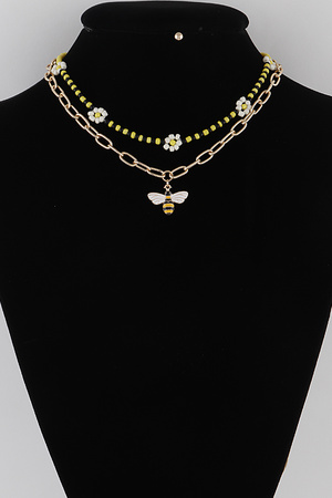 Multi Flower Charms Necklace