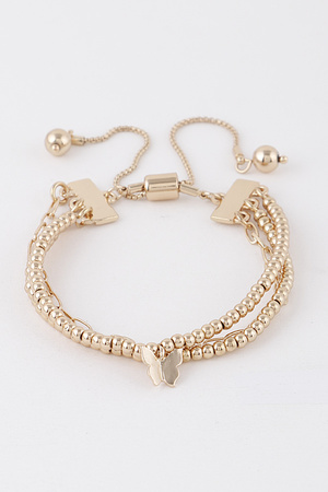 Beaded Butterfly Charm Bracelet