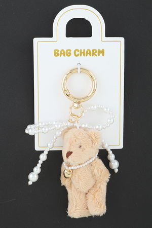 Pearled Ribbon Bear Bag Charm