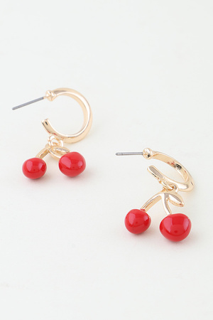Cute Cherry Hoop Earrings