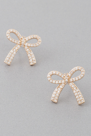 Bejeweled Ribbon Stud Earrings