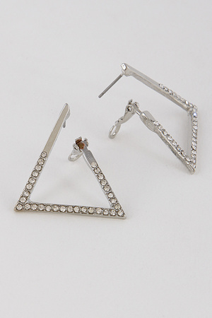 Triangle Shape Earrings With Rhinestones 7GCE9