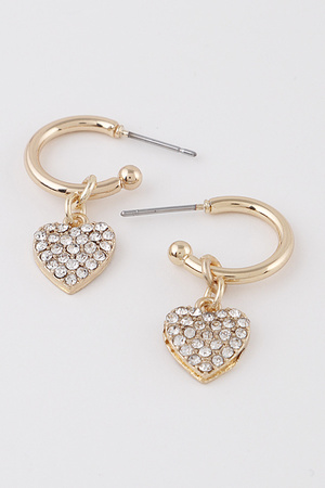 Jeweled Heart Earrings