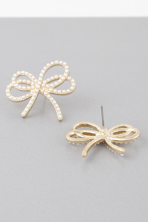 Double Jeweled Ribbon Earrings