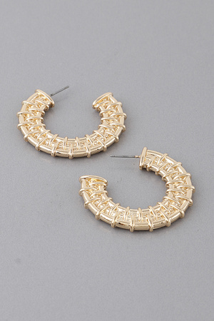 Flat Interlocking Triple Layer Hoop Earrings