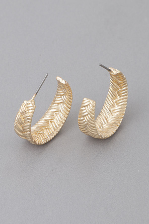Basket Weave Hoop Earrings